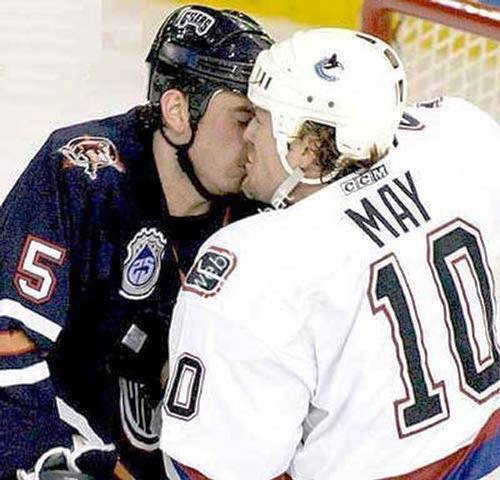 Perfect Angle Hockey Kiss Picture