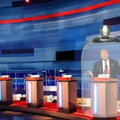 Republicans Unveil Retractable Glass Jar Around Donald Trump For Presidential Debate