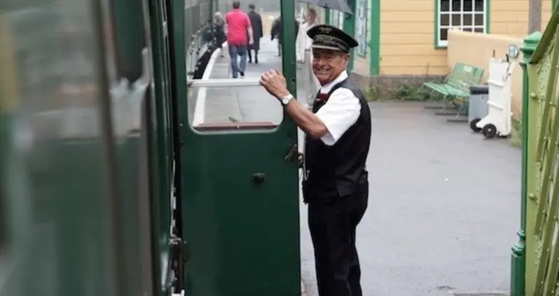 Rookie Train Conductor Still Finding His “All Aboard” Voice