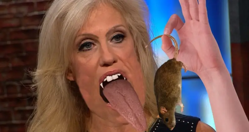 Kellyanne Conway Unhinges Jaw, Swallows Live Rat At Press Conference