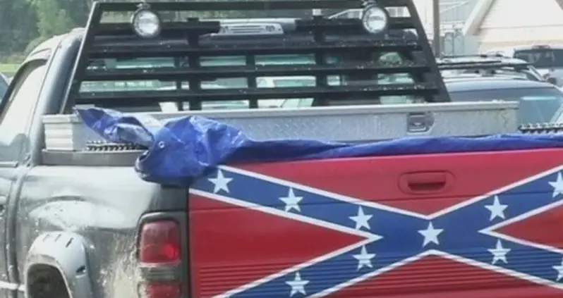 Man With Confederate Flag On Truck Hardly Had Time To Put Sleeves On Today