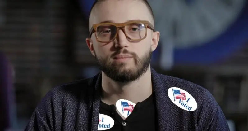 Man Who “Didn’t Need A Trophy For Everything Growing Up” Still Wearing ‘I Voted’ Sticker