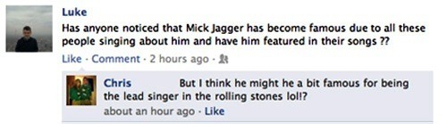 Mick Jagger Facebook