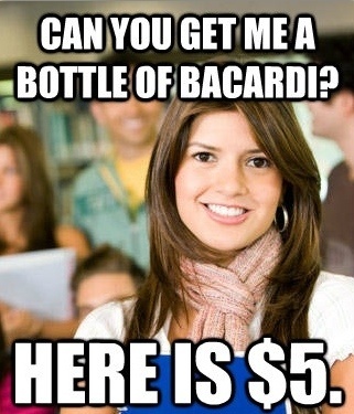 Sheltered College Freshman Bacardi