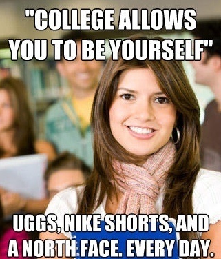 Sheltered College Freshman Uggs Meme