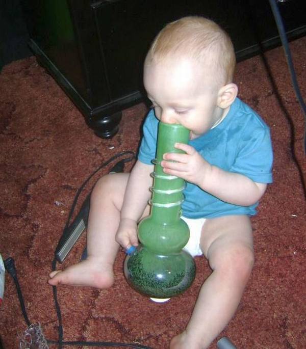 Baby Hitting The Bong