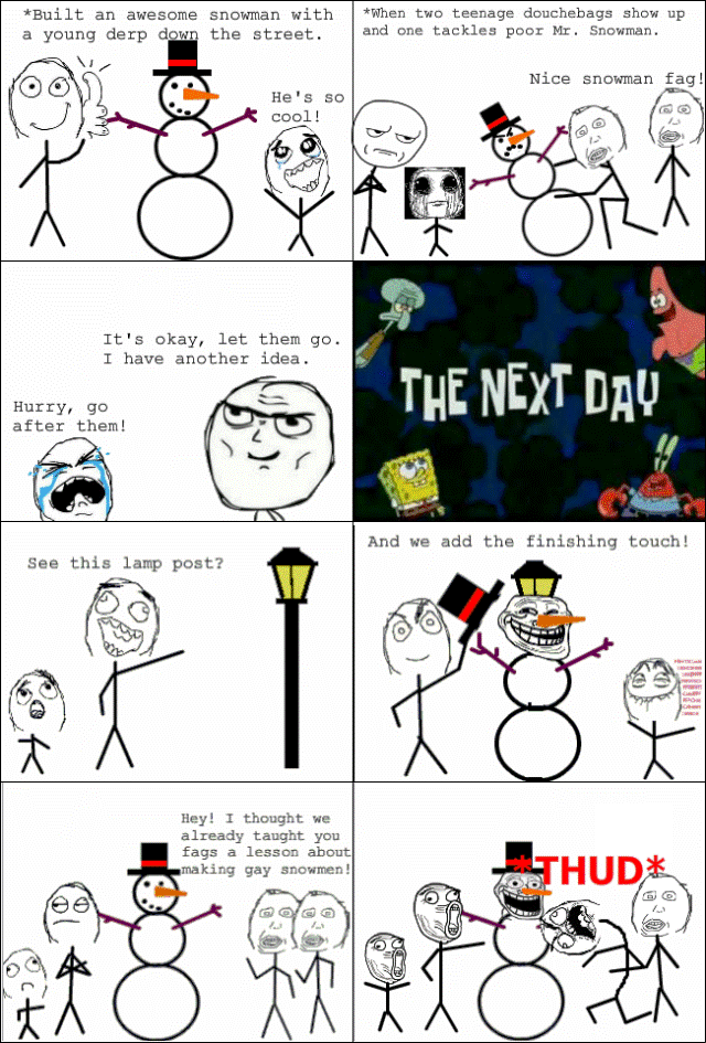 Hilarious Rage Comics Snowman Troll