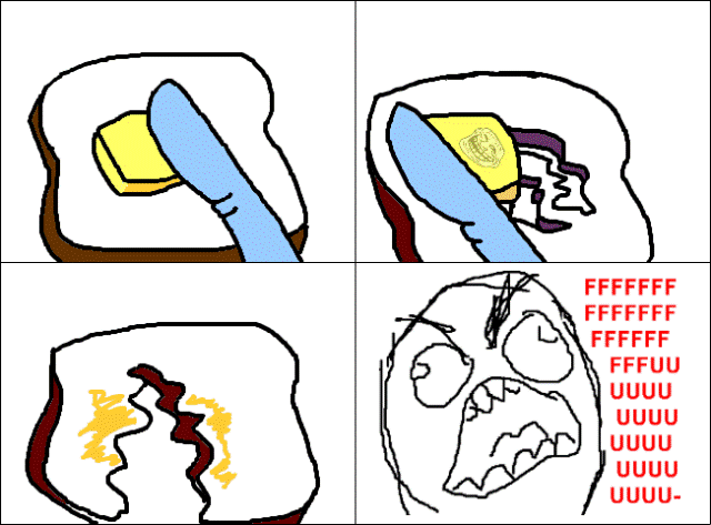 Classic Rage Comics Butter On Toast Rage