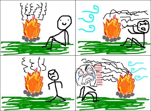 Classic Rage Comics Camp Fire Rage