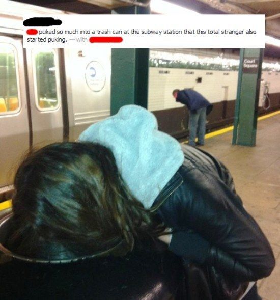 Awkward Facebook Puking Picture