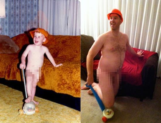 Hilarious Recreated Childhood Photo