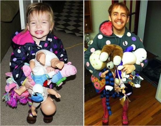 Recreated Childhood Photos With Stuffed Animals