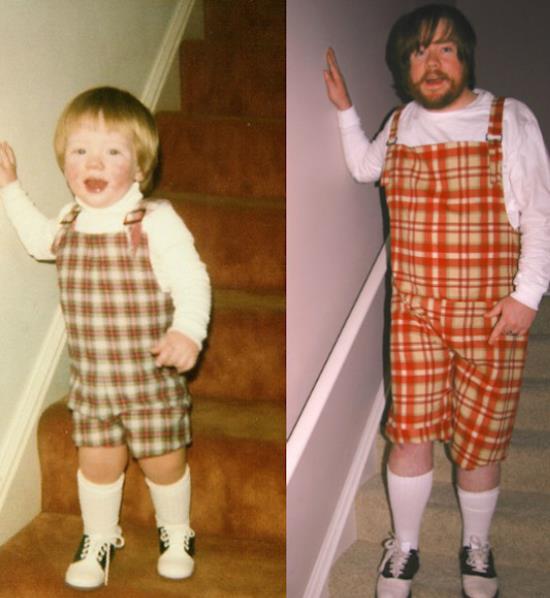 Recreated Childhood Photo Suspenders