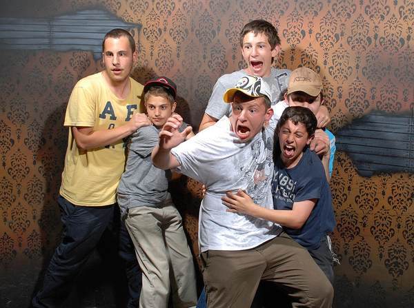 Frightened Bros At A Haunted House