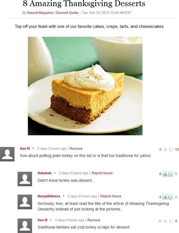 Funny Troll Thanksgiving Deserts