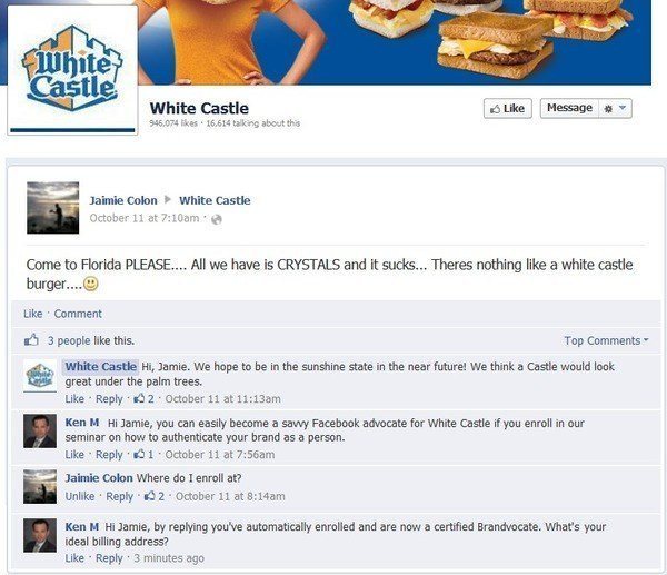 Ken M Posts On White Castle