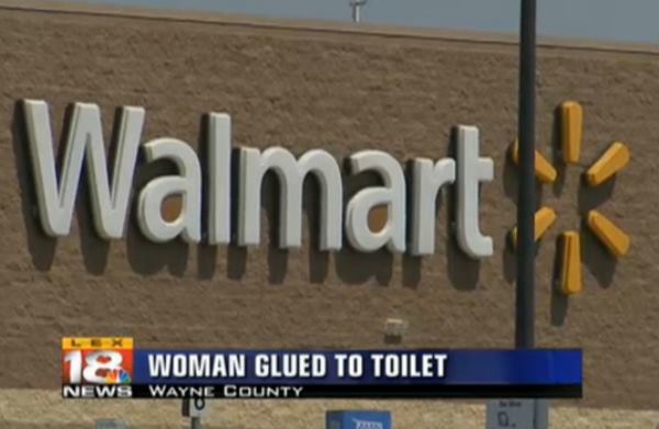 Woman Glued To Toilet