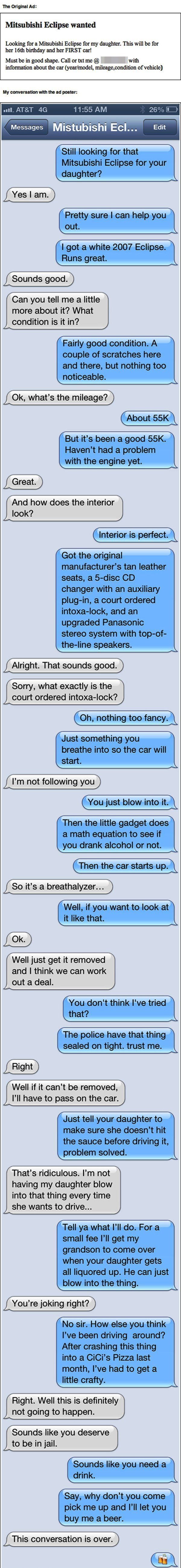 Mitsubishi Eclipse Text Pranks