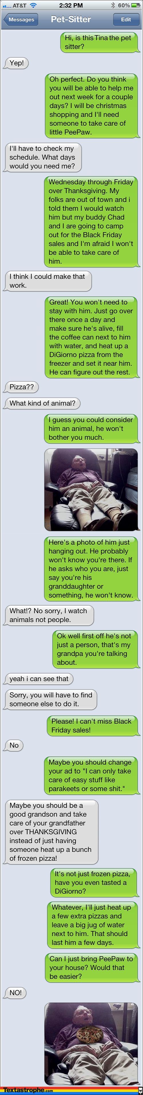 Pet Sitter Text Prank