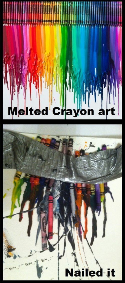 Pinterest Nailed It Melted Crayon Art