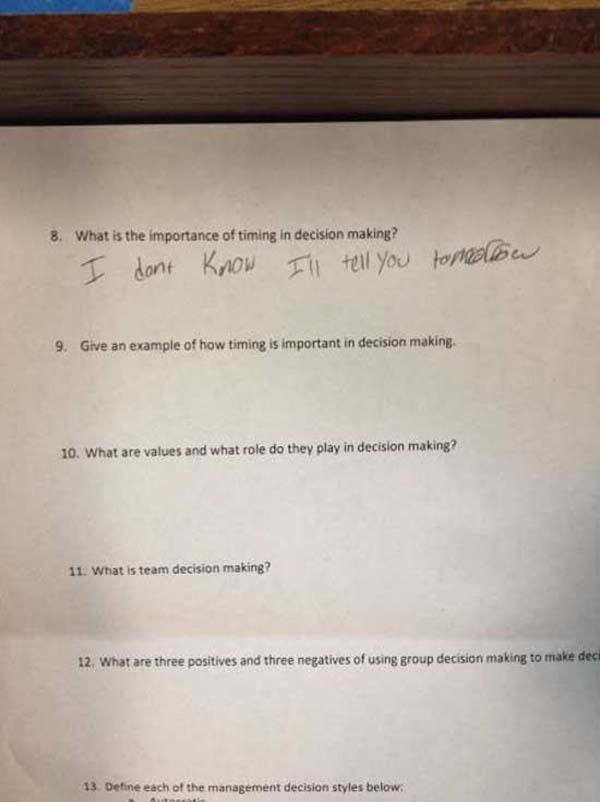 Funny Test Answer