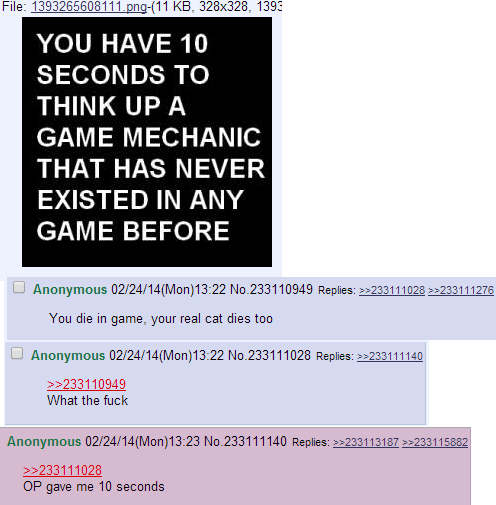 4Chan Posts Game Mechanism Idea