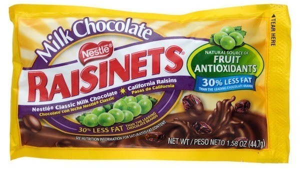 Raisins ruin candy