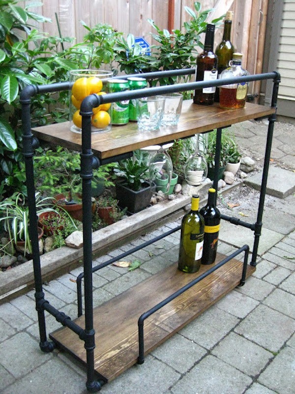 diy industrial bar cart