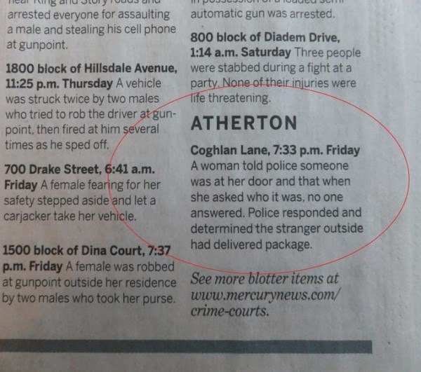 Funny Police Blotter