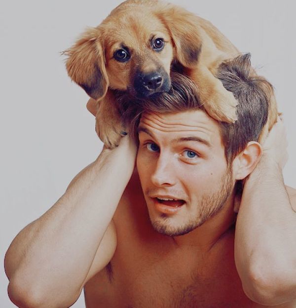 Shirtless Men With Baby Animals