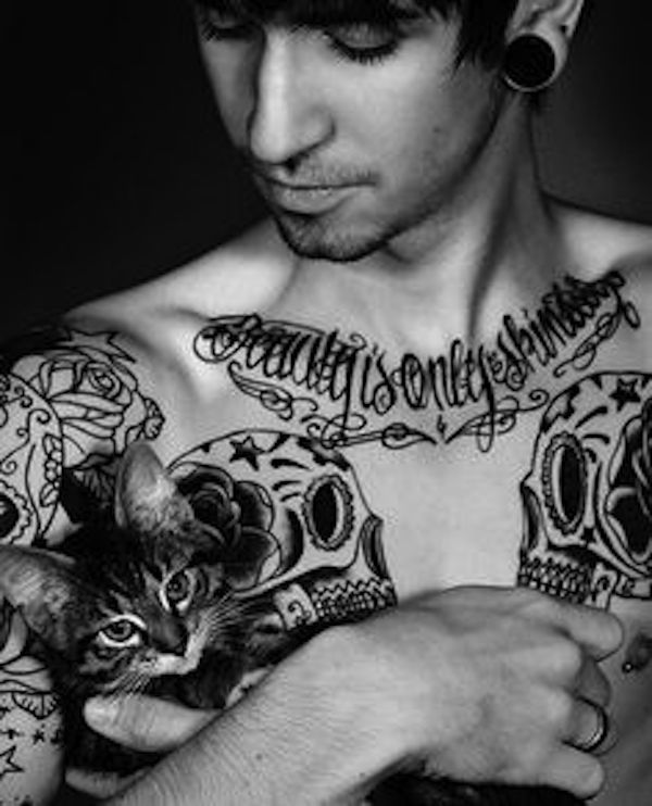 Shirtless Men With Baby Animals