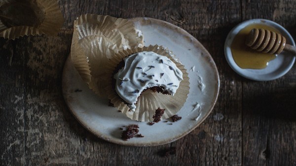 Salted Chocolate Lavender Cupcakes