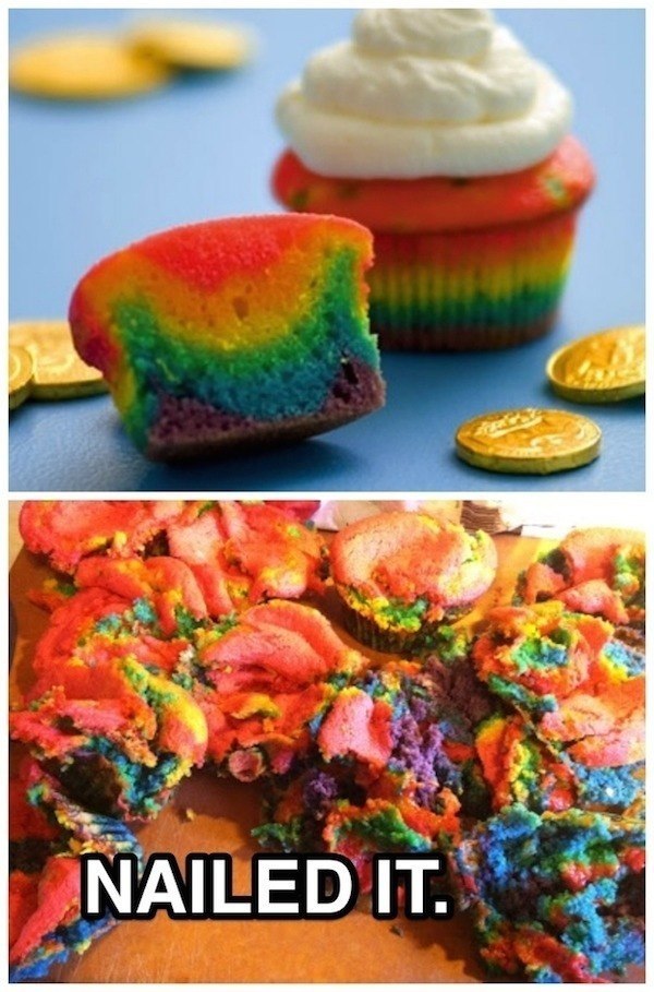 Rainbow Cupcake Fail