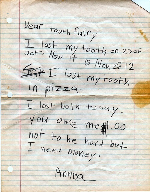 Tooth Fairy Note