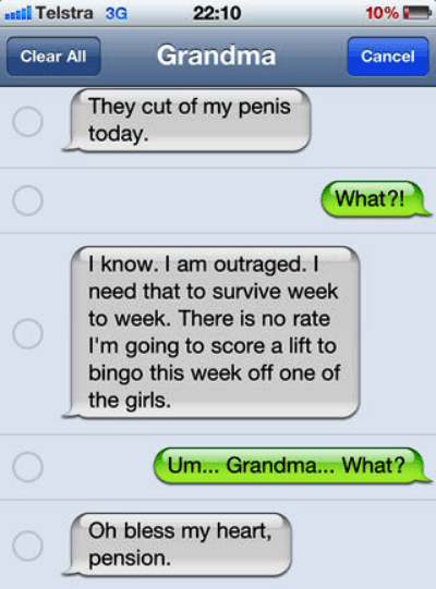 Grandma Autocorrect Fail