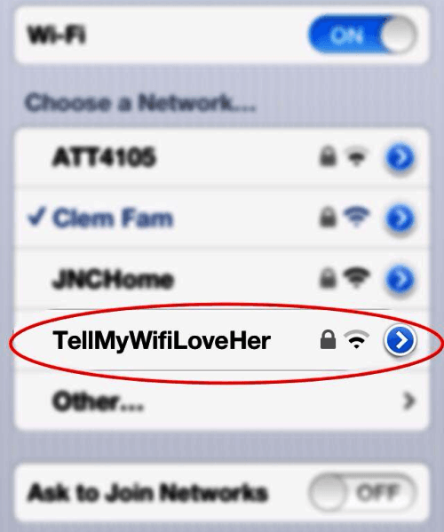 Funny Wifi Names Tell My Wifi