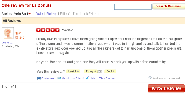 La Donuts Yelp Reviews