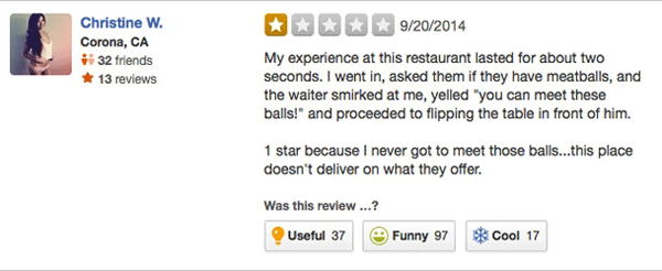 Meatballs Yelp Reviews