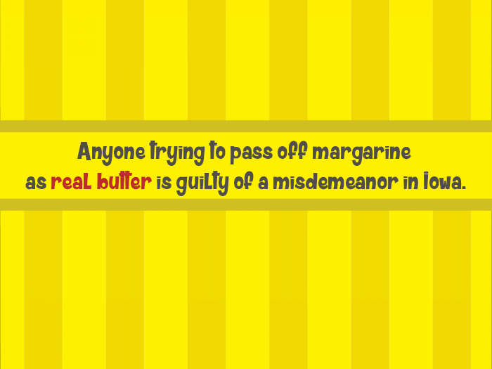 Stupid Laws Margarine In Iowa