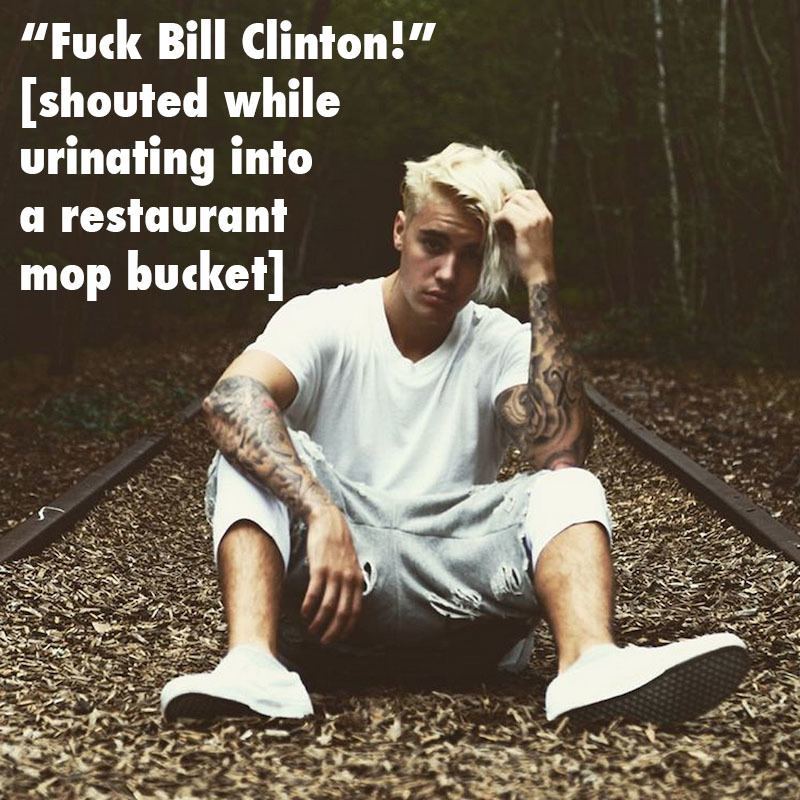 Justin Bieber Dumb Clinton