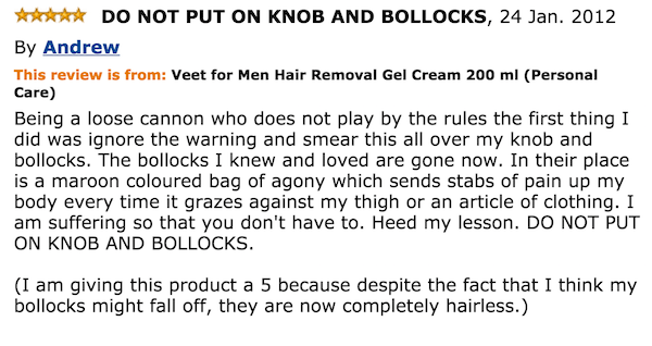 Veet Knob And Bollocks