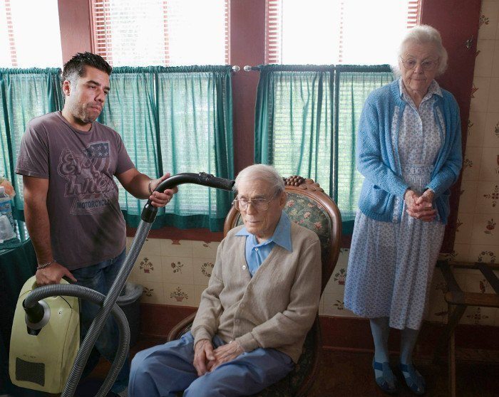 Vacuuming Grandpa