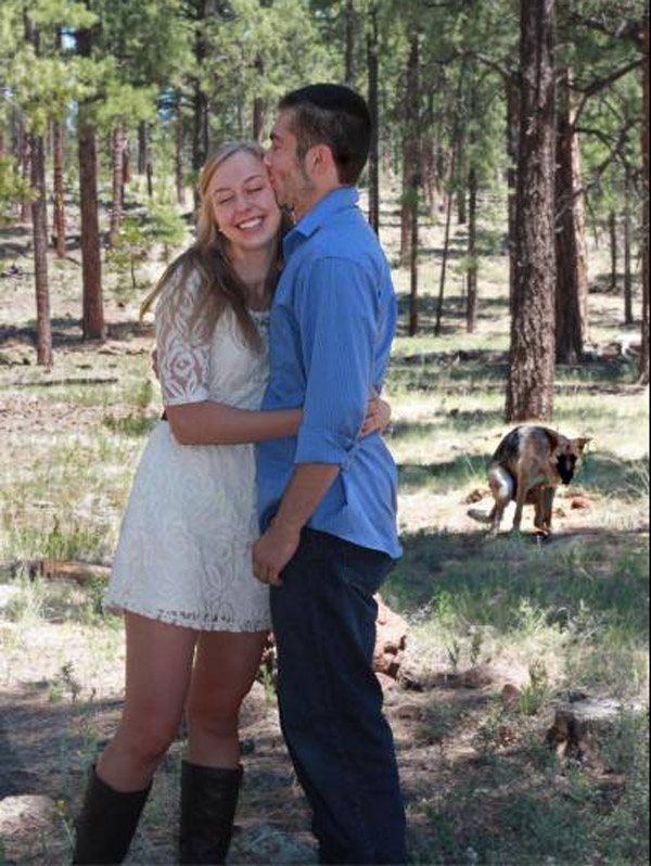 Engagement Photo With Dog