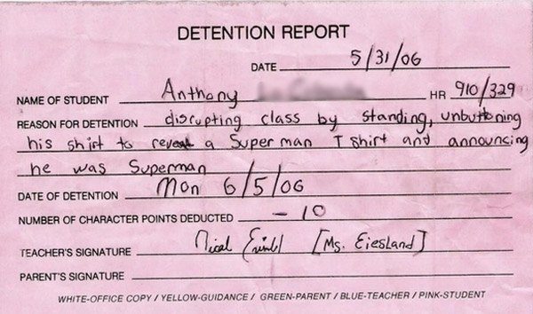 Hilarious Detention Notes