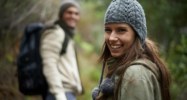 Two Young Hikers Outside