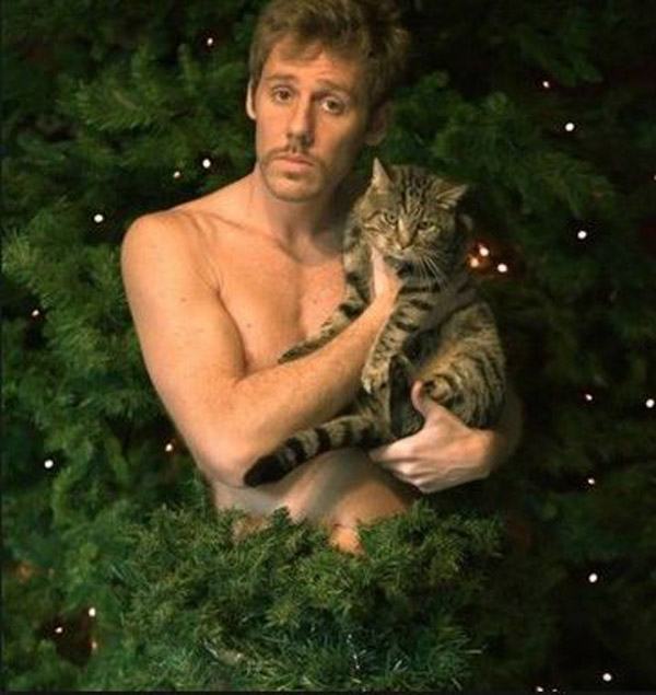 Christmas Cat Nude Guy