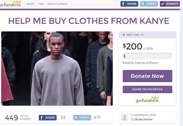 Go Fundme Kanye Clothes