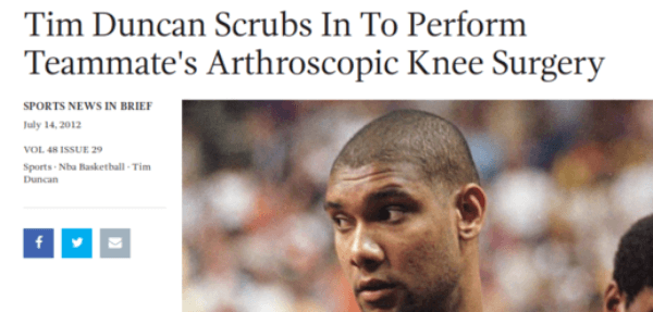 Tim Duncan Onion Headlines