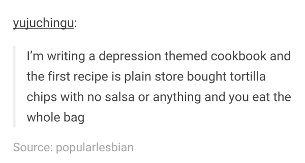 Depression Cookbook 2meirl4meirl