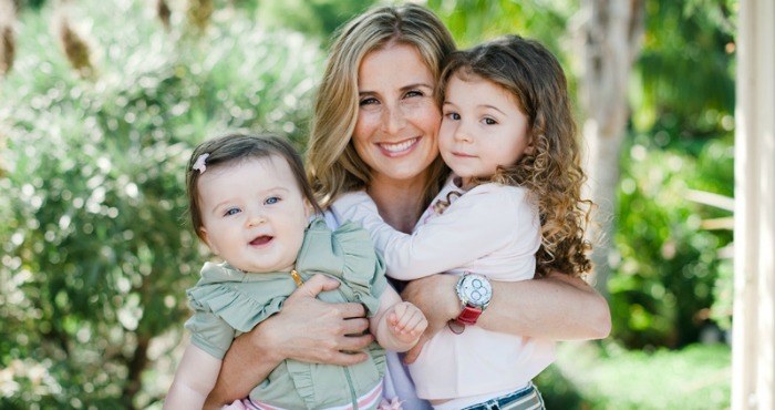 Mom Holding Daughters